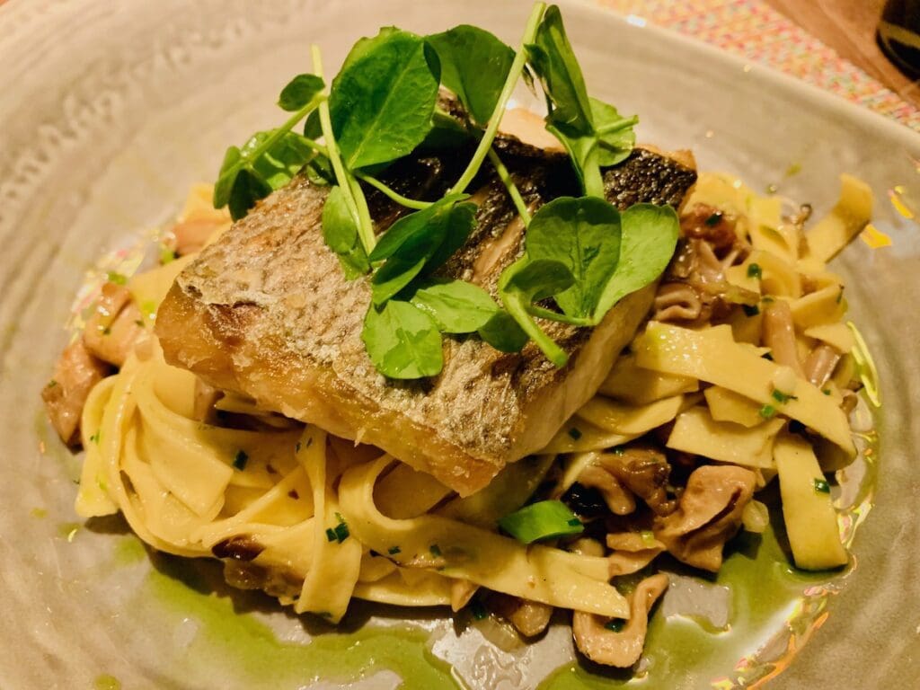 The Crown and Castle sea bass