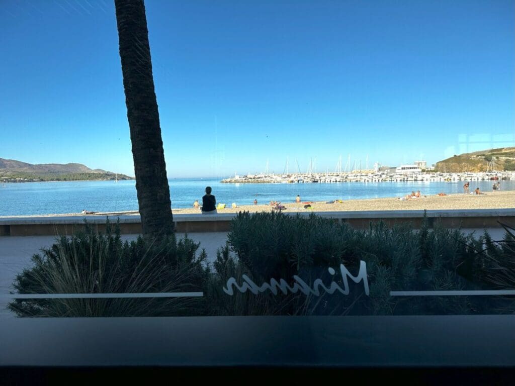 Miramar restaurant view of beach at Llanca
