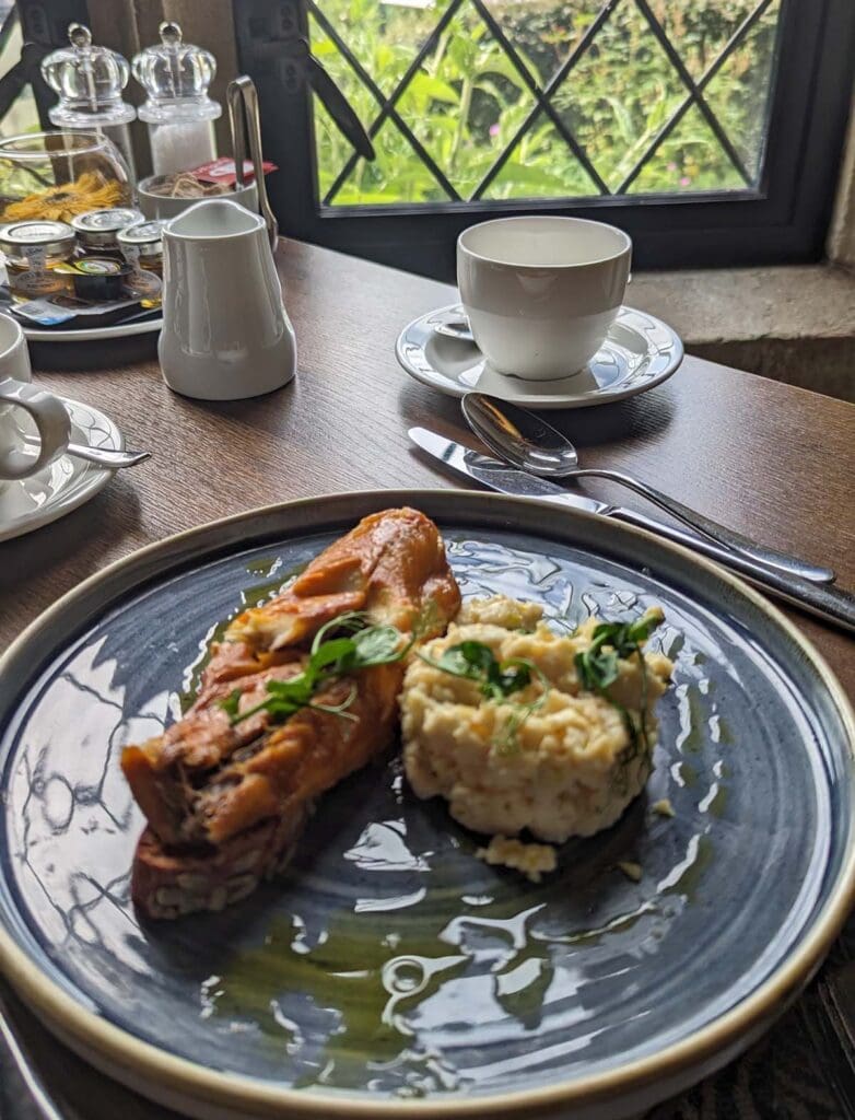 Nutfield Priory - smoked Mackerel and eggs