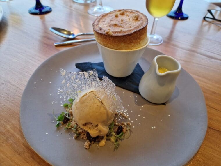 Apple souffle at the Watersmeet Hotel