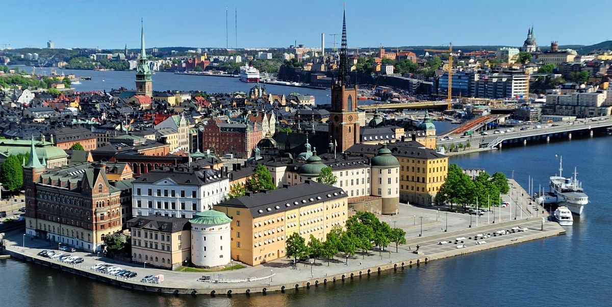 View of Gamla Stan in Stockholm from the tower of the City Hall
