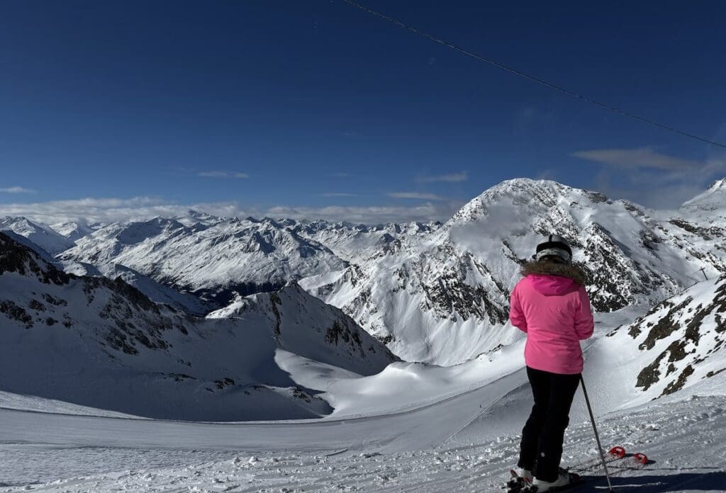 View of the mountains at the Stubai Glacier in the Tyrol Austria