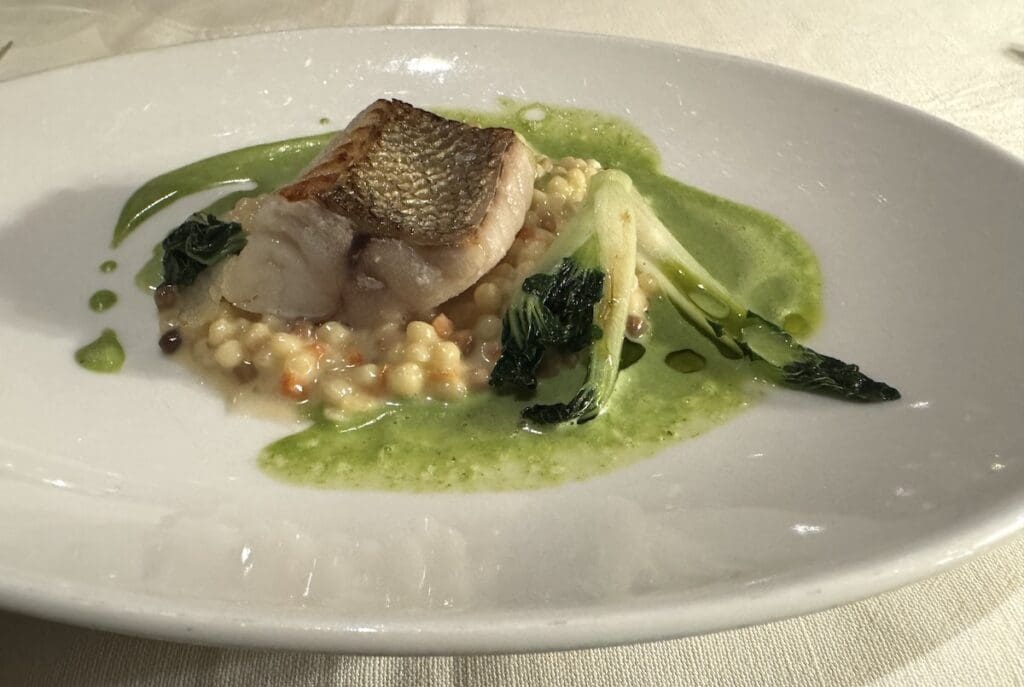 Perch fillet main course at the Jagdhof Spa Hotel