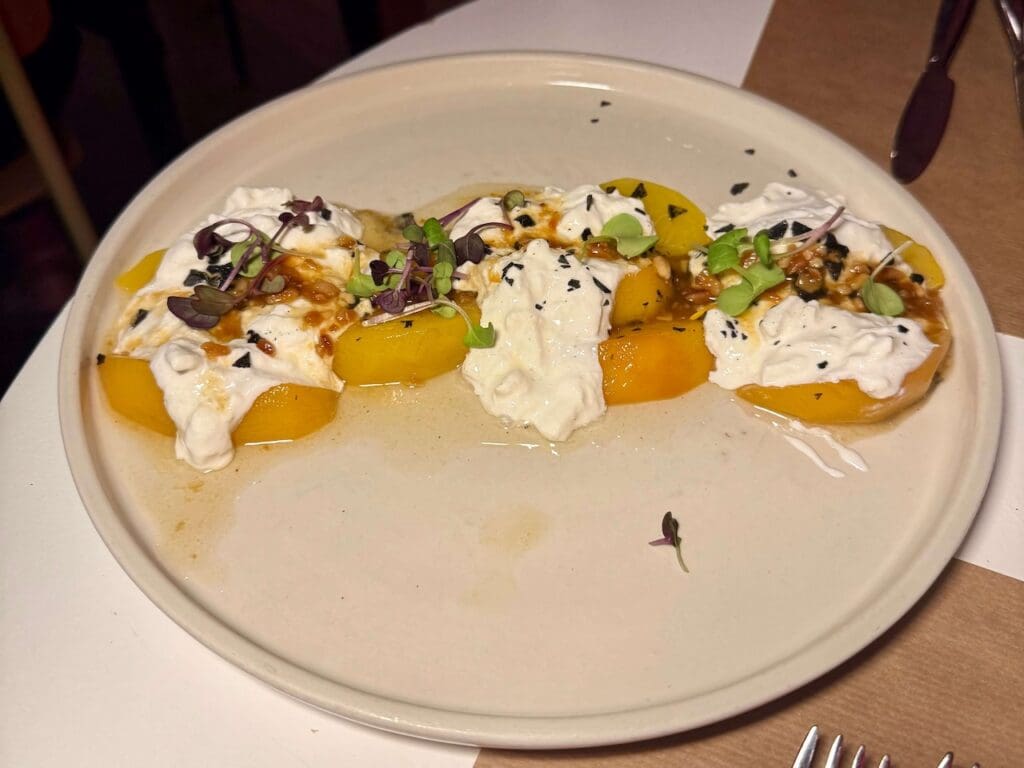 Peaches & burrata