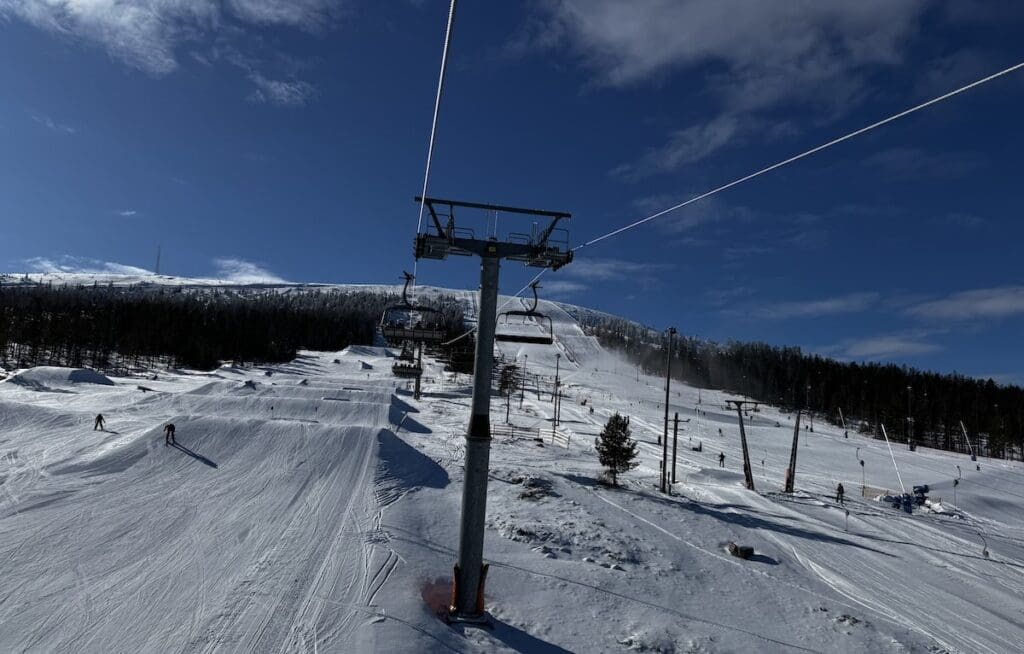 View of the mountain from the chair in Stöten, Sweden