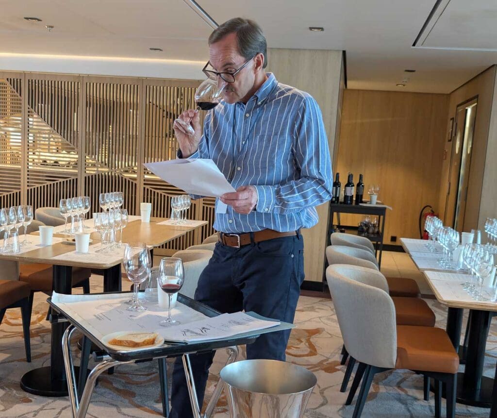 Setting up the red wine tasting - Swan Hellenic Diana