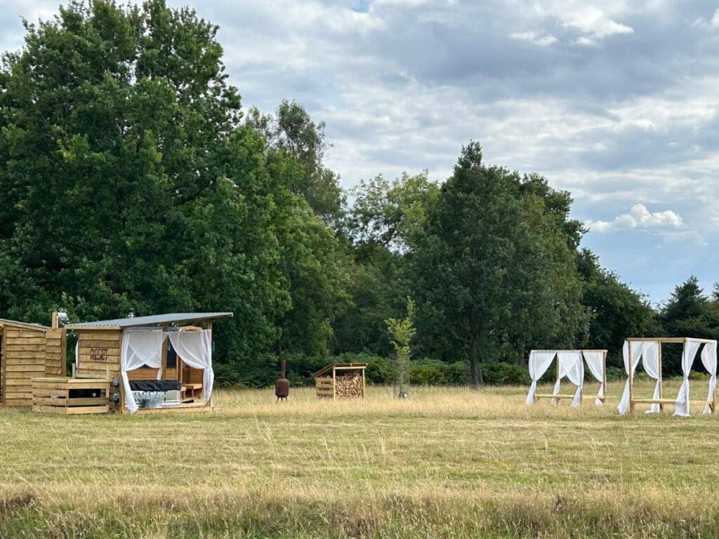 Buildings comprising the Reset Wild Spa at the top of Drovers Hill
