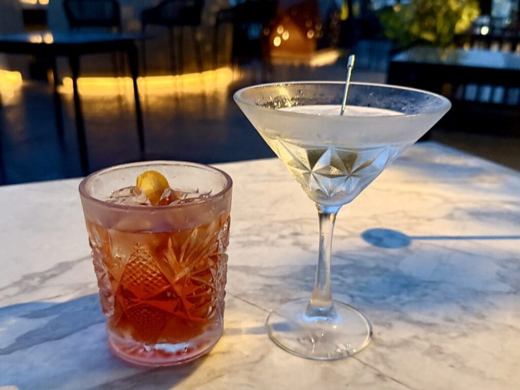 Sunset cocktails Amari Colombo