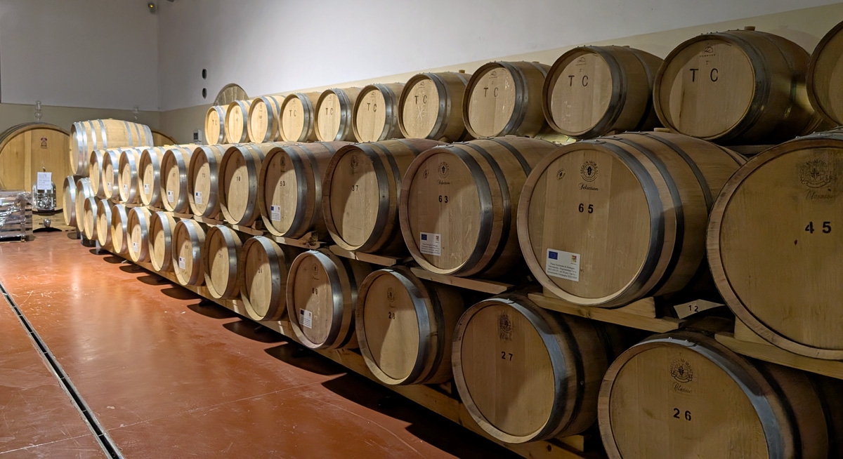 Barrels at Tonnino Winery