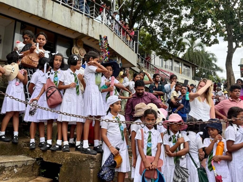 School children at Pinnawala Elephant Orphanage