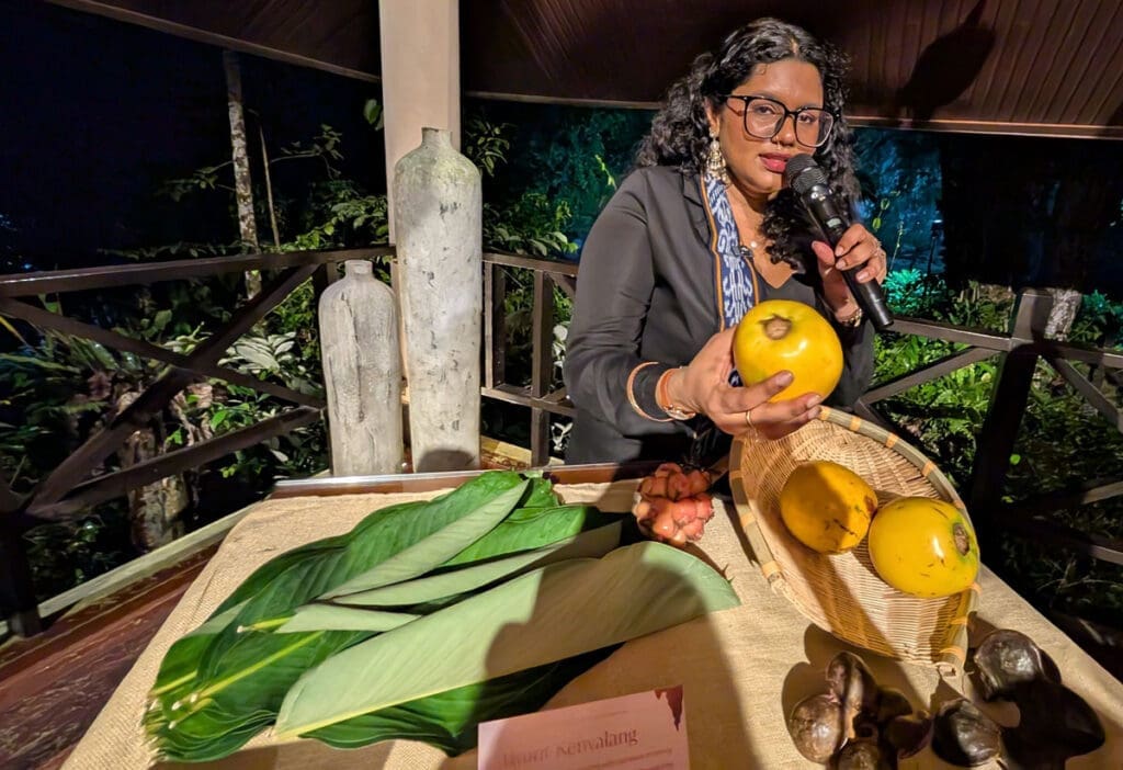 Terung Asam on show with other produce in Mulu