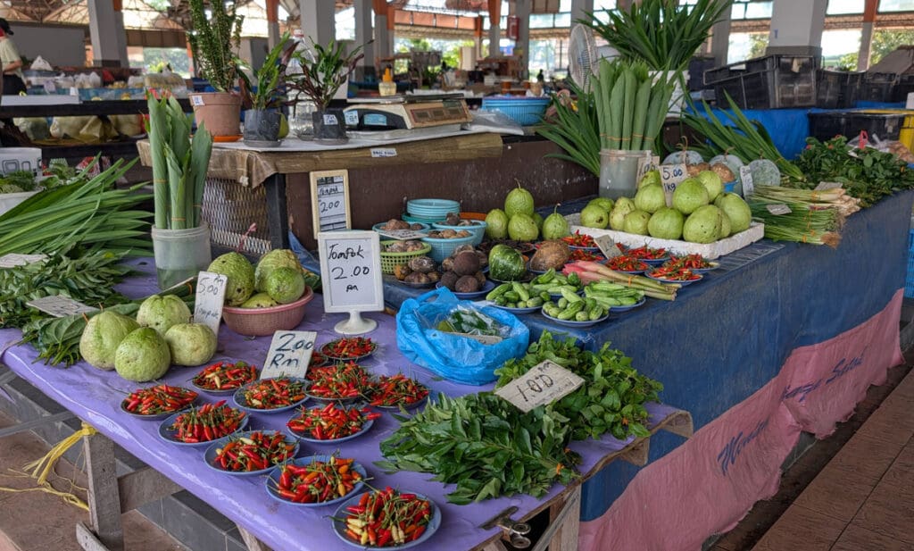 A selection of fruit and vegetable - Satok Market