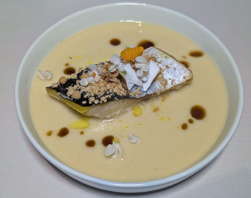 Fillet of Lambang with Liberica blossom and snail broth