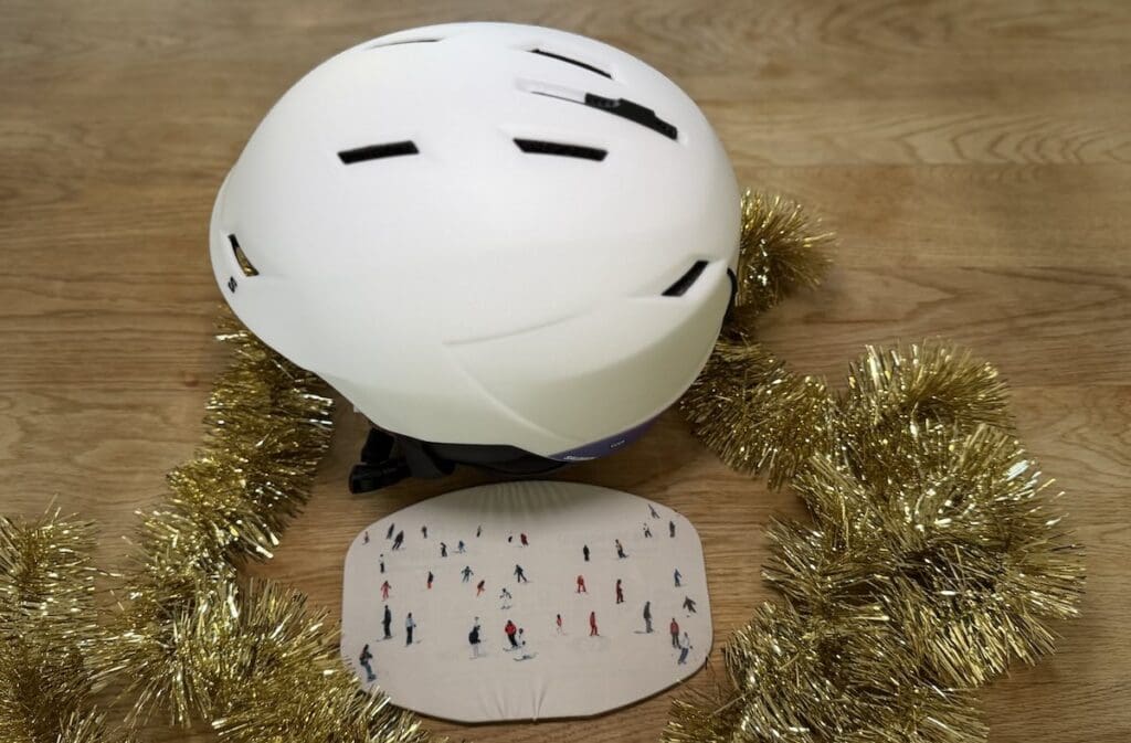 Salomon Helmet with goggle protector from Ellis Brigham - essential ski accessories make the perfect Christmas gift