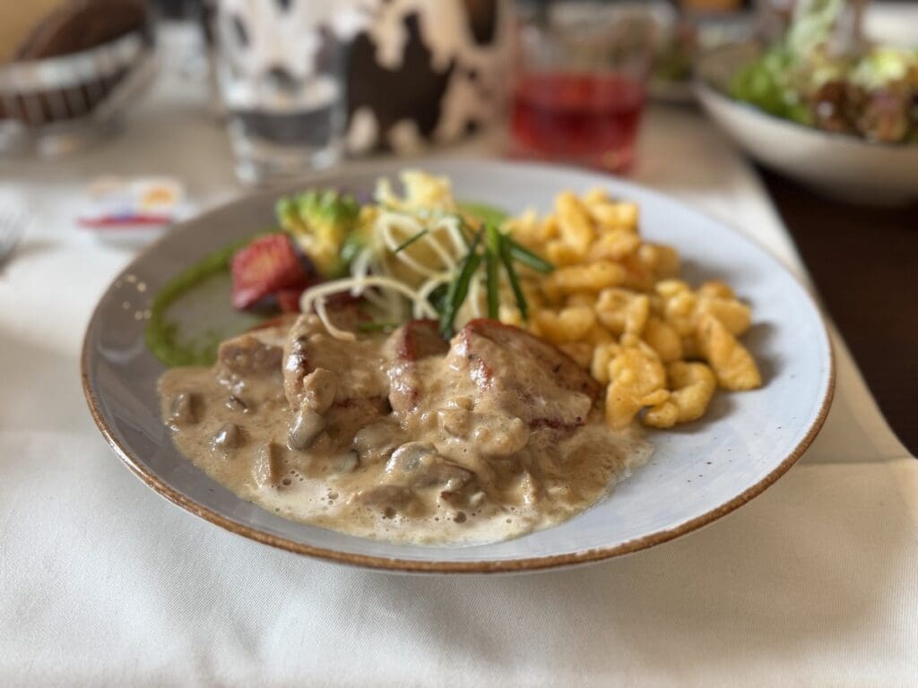 Veal Schnitzel at Pilatus Kulm restaurant