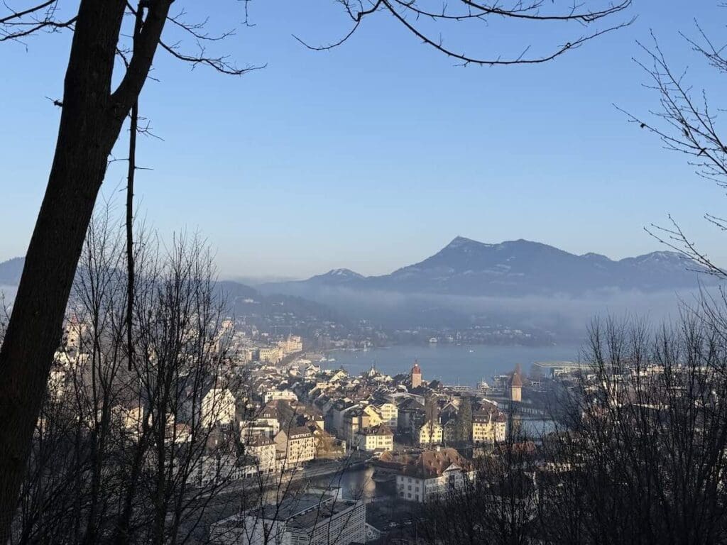 Looking down at Lucerne from Chateau Gütsch