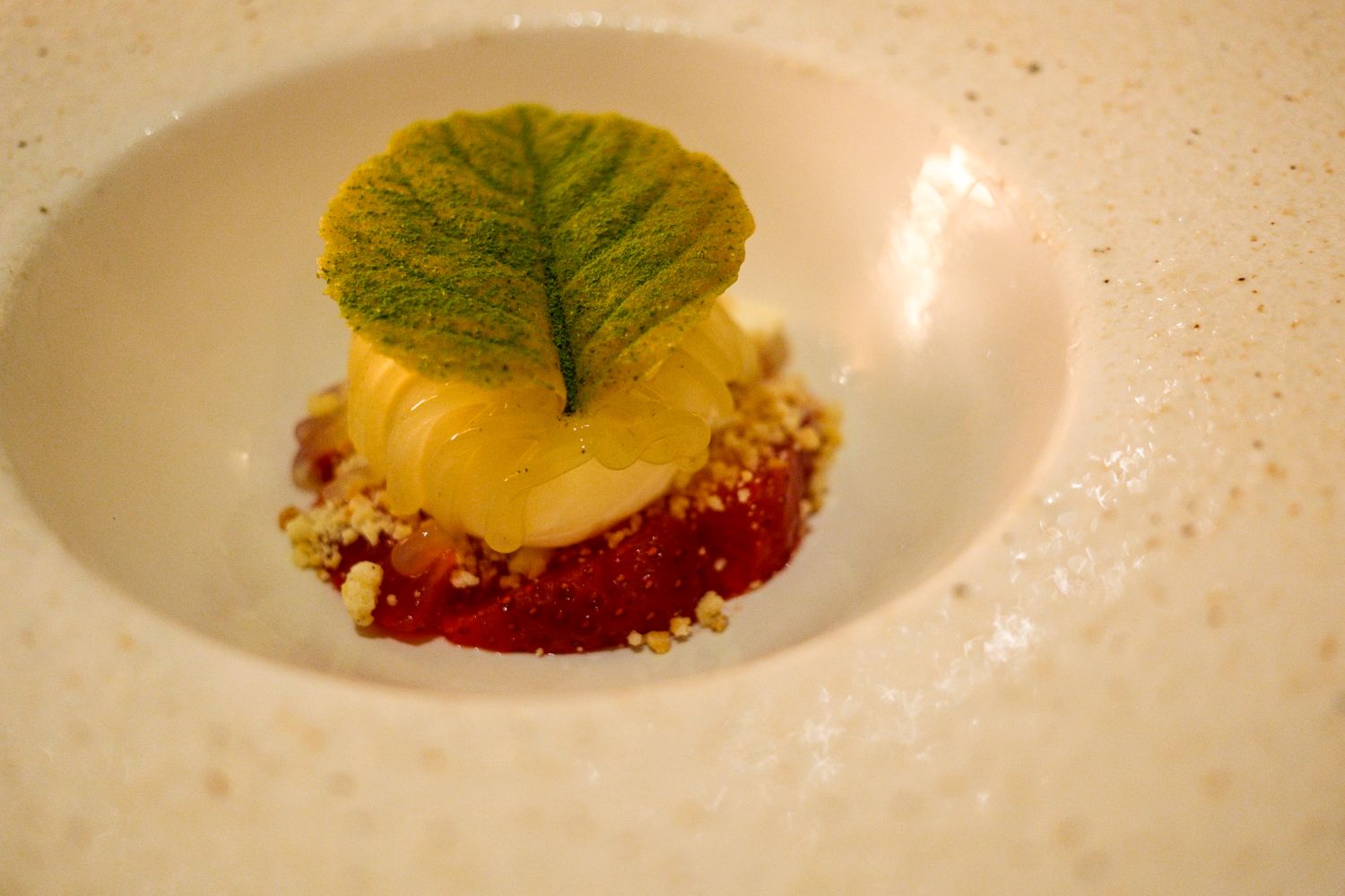 A pre dessert of bay leaf ice cream, The Avenue, Lainston House