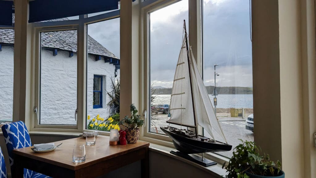 View from the Lismore Restaurant, Pierhouse Hotel