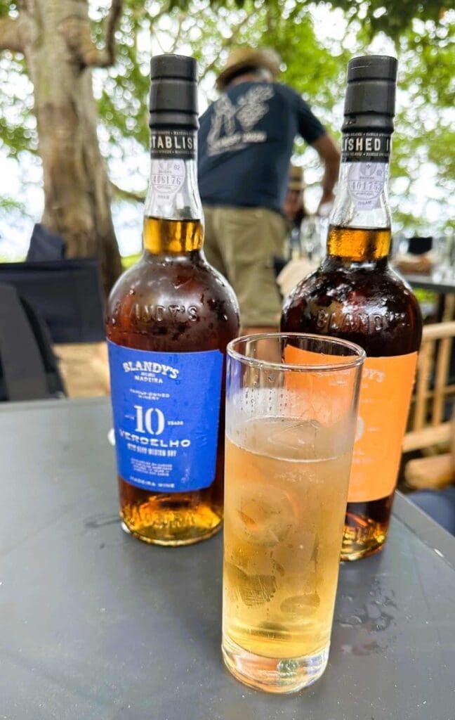 Madeira Tonic made with Madeira Wine at Blandy's Quinta do Bispo vineyard in Sao Jorge