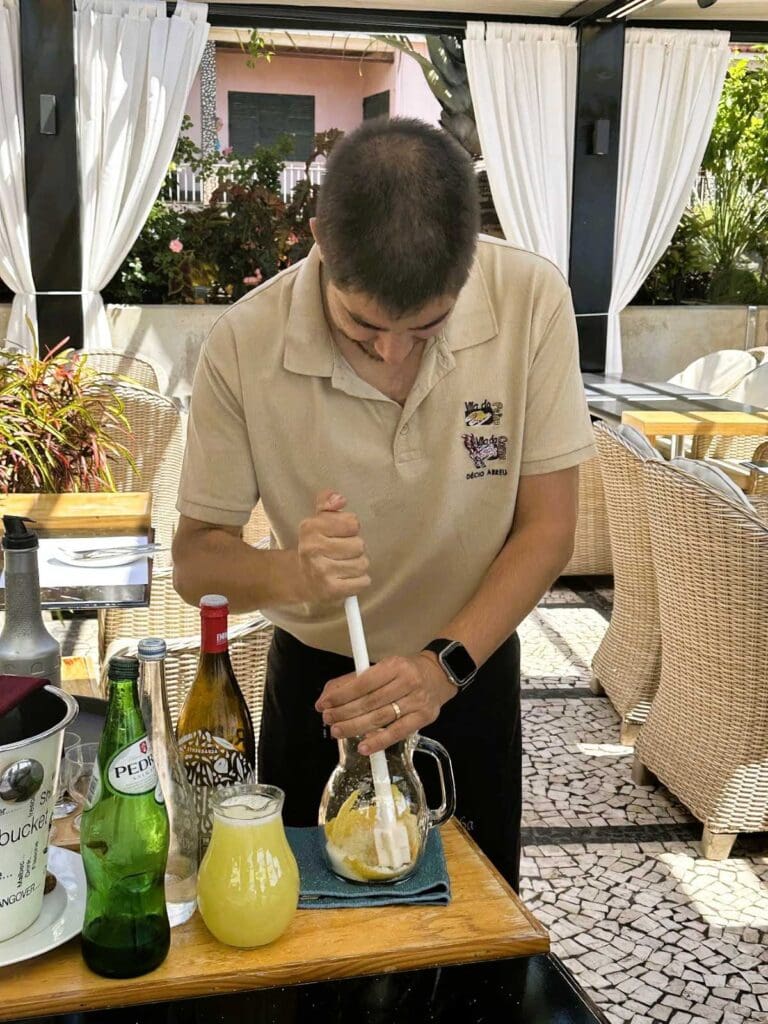 Poncha making at Vila do Peixe in Funchal Madeira