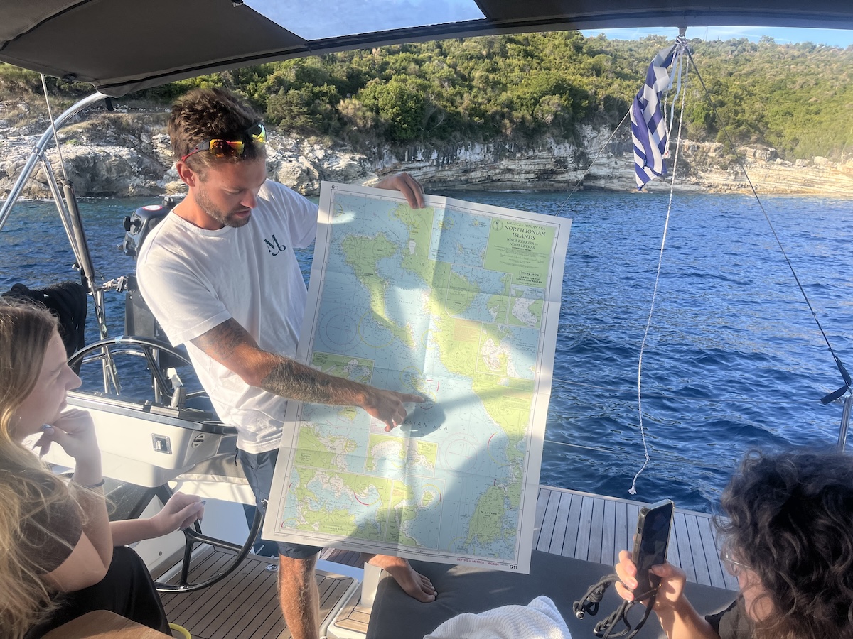 Erik the skipper explains the route